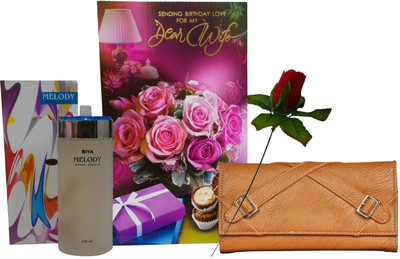 

Saugat Traders Greeting Card, Perfume, Artificial Flower Gift Set