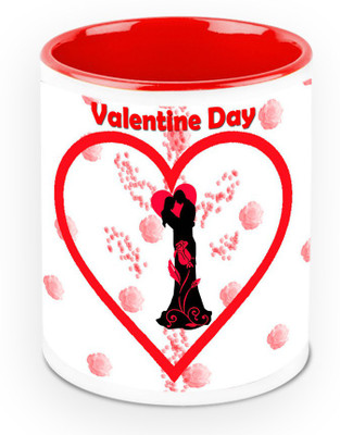 

Homesogood Valentine'S Day Flowers Ceramic Mug(325 ml)