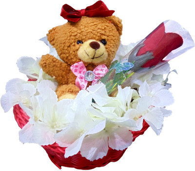 

Luxury Gifts By Nikki DISAVAL3593 Photoframe, Soft Toy, Artificial Flower Gift Set