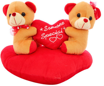 

DealBindaas Heart With Couple Valentine Stuff Teddy - 220 mm(Brown)