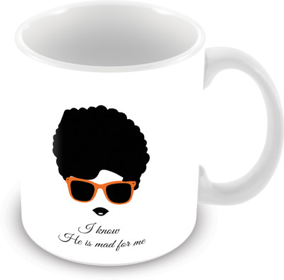 

Prinzox I know he is mad for me valentine day gift Ceramic Mug(325 ml)