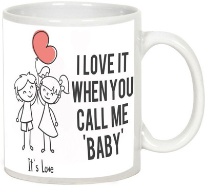 

AllUPrints Love With A Kiss White Ceramic Mug(325 ml)