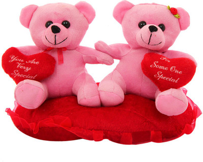 

DealBindaas Heart In Hand Couple Valentine Stuff Teddy - 200 mm(Pink)