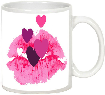 

AllUPrints Kiss Of Love White Ceramic Mug(325 ml)