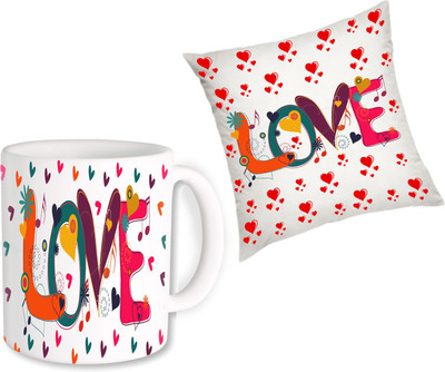 

PhotogiftsIndia Cushion, Mug Gift Set