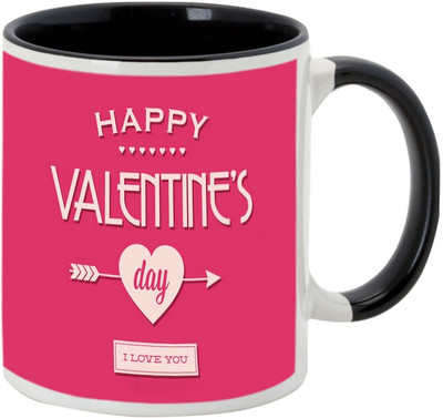 

AllUPrints Love Like Crazy On Valentines Day Black Ceramic Mug(325 ml)