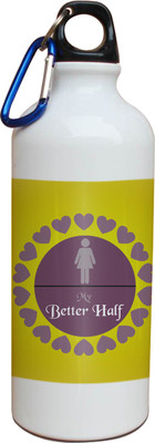 55% OFF on Tied Ribbons My Better Half Printed Valentines Day Gifts 600 ml Water Bottle(Set of 1, White)