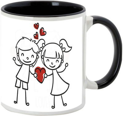 

AllUPrints Dancing In Love Black Ceramic Mug(325 ml)