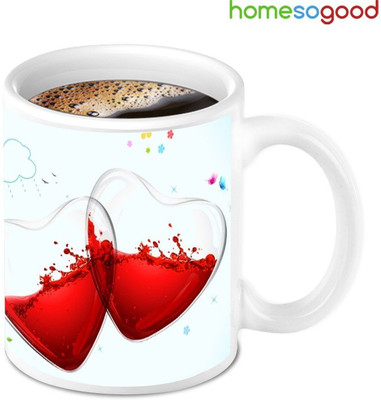 Homesogood Two Half Filled With Not Feeling Good Ceramic Mug(280 ml) available at flipkart for Rs.349