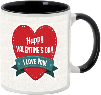 

AllUPrints A Gift Of Lifetime On Valentines Day Black Ceramic Mug(325 ml)