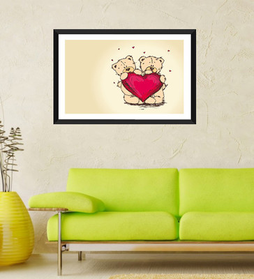 Tallenge - Valentine's Day Gift - Teddy Bear Love - Framed Art Print On Photographic Paper(24 inch X 18 inch, Framed)
