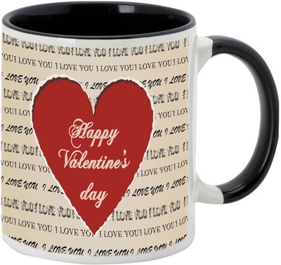 

AllUPrints Special Gift For Girlfriend On Valentines Day Black Ceramic Mug(325 ml)