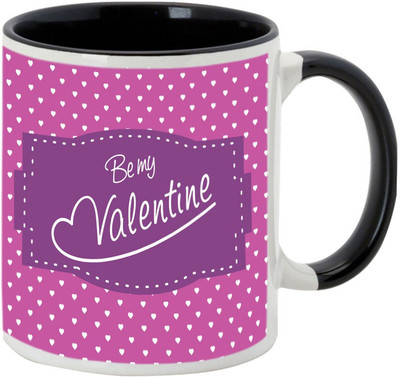 

AllUPrints Wanna Be My Valentine Black Ceramic Mug(325 ml)