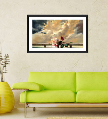

Tallenge - Valentine's Day Gift - Beautiful Painting Of A Rose - Framed Art Print On Photographic Paper(24 inch X 18 inch, Framed)