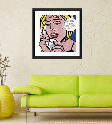 

Tallenge - Valentine's Day Gift - Love Art by Roy Lichtenstein - Framed Art Print On Photographic Paper(12 inch X 12 inch, Framed)