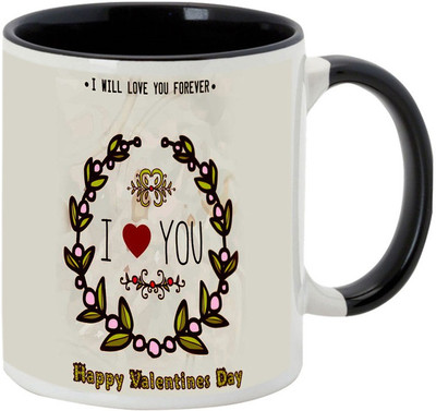 

AllUPrints Best Gift For My Valentine Black Ceramic Mug(325 ml)