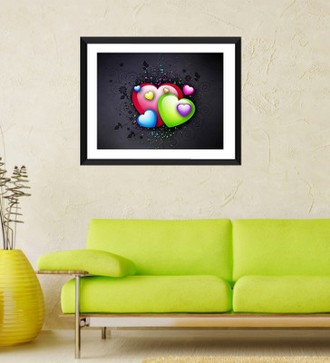 

Tallenge - Valentine's Day Gift - Colorful Love - Framed Art Print On Photographic Paper(12 inch X 8 inch, Framed)