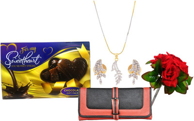 

Saugat Traders Greeting Card, Artificial Flower Gift Set