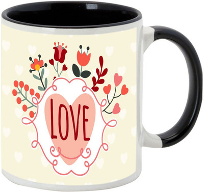AllUPrints Love Decoration Black Ceramic Mug(325 ml)