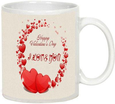 

AllUPrints Precious Gift For My Valentine White Ceramic Mug(325 ml)