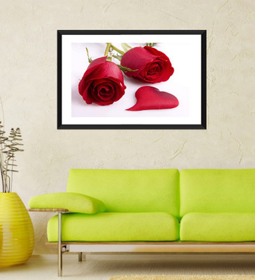 

Tallenge - Valentine's Day Gift - Red Roses - Framed Art Print On Photographic Paper(24 inch X 18 inch, Framed)