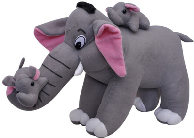 

DealBindaas Tic Elephant Family Stuff Animal 40 Cms - 270 mm(Grey)