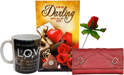 

Saugat Traders Greeting Card, Mug, Artificial Flower Gift Set