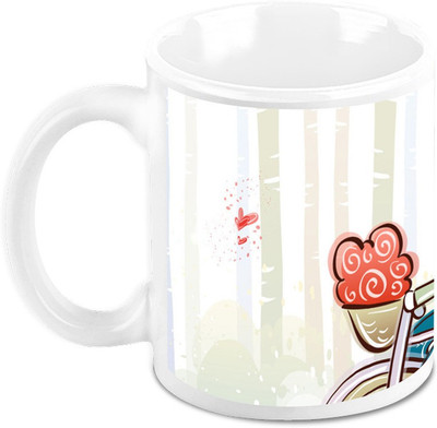 

Homesogood Beautiful Ride On Valentine's Day Ceramic Mug(325 ml)