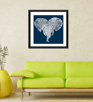 

Tallenge - Valentine's Day Gift - Love Elephant - Framed Art Print On Photographic Paper(12 inch X 12 inch, Framed)
