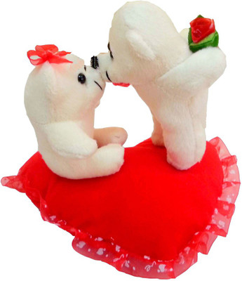 

Dayzee Valentine Kiss Couple White On Heart - 20 cm(White[[Red)