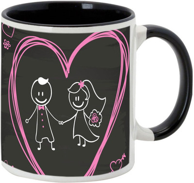 AllUPrints Lost Inside Your Love Black Ceramic Mug(325 ml)