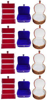 

Abhinidi Combo of 12 velvet case Ring and Earring storage travelling Folder Jewellery Vanity Box(Multicolor)