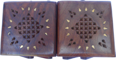 

Handicraft SHEESHAM WOOD MADE WELL CARVED JEWELLERY Vanity Box(BROWN)