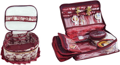 

Bahurani Boutique Combo of Fril Makeup Vanity Box(Maroon)