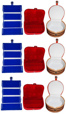 

Abhinidi Set of 9 velvet case Ring and Earring storage travelling Folder Jewellery Vanity Box(Multicolor)
