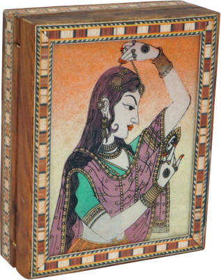 

R S Jewels Wooden Gem Stone Painting Rajasthani Jewellery Vanity Box(Multicolor)