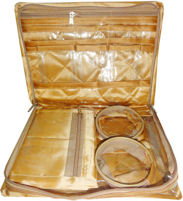 

Atorakushon Jewellery Organizer Folding Bangle Pouch Box Vanity Vanity Box(Golden)