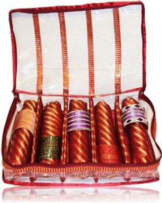 

Pretty Krafts Five Rolls maroon Storage Makeup Vanity Box(Maroon)