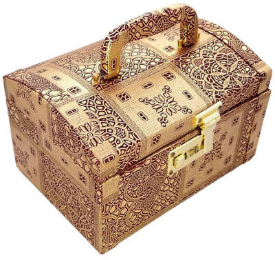 

Bonanza Palki Makeup box Vanity Box(Golden)