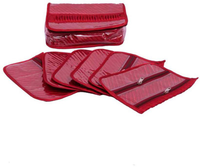 

Kuber Industries Jewellery Kit Maroon in Quilted satin Six Flaps Makeup Vanity Box(Maroon)