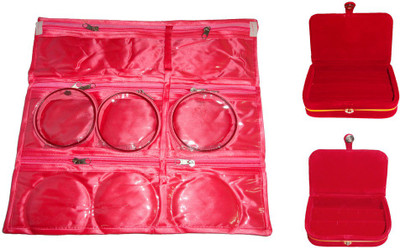 

Atorakushon Jewellery Makeup Cosmetic Bag Ring Box & Earring Box Storage Pouch Vanity Box(Pink)