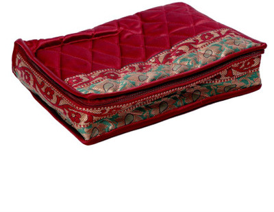 

Kuber Industries Kit with Bangle in heavy Zari Material Make Up Vanity Box(Maroon)