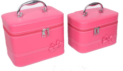 

Styler Leather Look Combo Makeup Vanity Box(Magenta Pink)