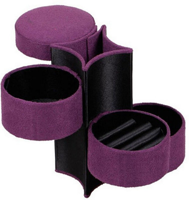 

Saleh 3 Tier Jewellery Display Stand Travel Roll Up Case Storage Bundle Round Velvet Vanity Box(Purple)