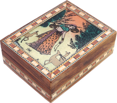 

R S Jewels Wooden Gemstone Meera Painting 4 x 3 Jewellery Vanity Box(Multicolor)
