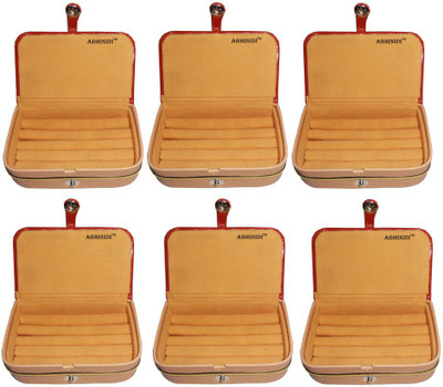 

Abhinidi Set of 6 velvet Vanity case ring storage travelling folder Box Vanity Box(Blue)