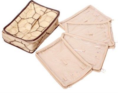 

Kuber Industries Kit in Heavy Quilted Silk Material Make Up Vanity Box(Beige)
