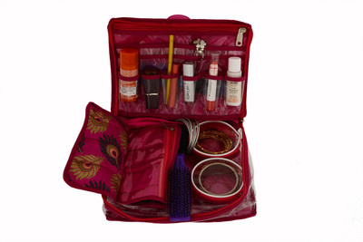 

K&P Travelling Kit Makeup and Jewellery Vanity Box(Pink)