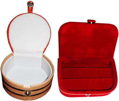 

Abhinidi Set of 2 velvet case Ring and Earring storage travelling Folder Jewellery Vanity Box(Multicolor)