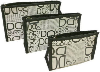 

Addyz Set of 3 Toiletry Bag Jewelry Case Makeup Vanity Box(White, Black)